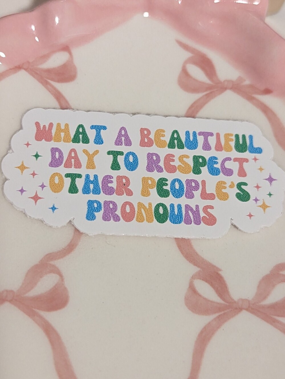 3 For $5 Item: Respect Pronouns Vinyl Sticker New!